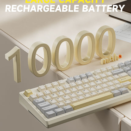 Solakaka Ki99pro 3‑Mode RGB Mechanical Keyboard,  Orange-White