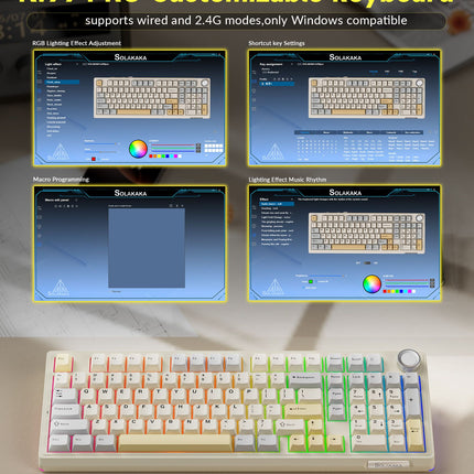 Solakaka Ki99pro 3‑Mode RGB Mechanical Keyboard,  Orange-White