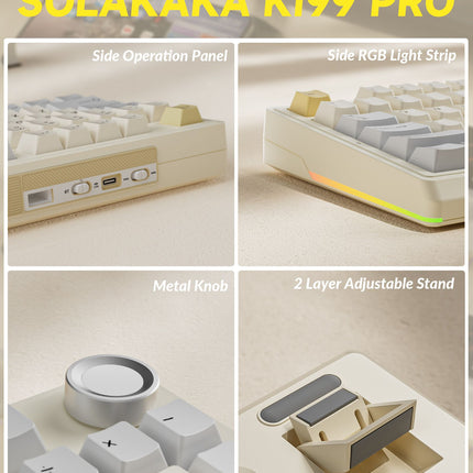 Solakaka Ki99pro 3‑Mode RGB Mechanical Keyboard,  Orange-White