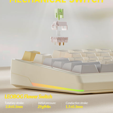 Solakaka Ki99pro 3‑Mode RGB Mechanical Keyboard,  Orange-White