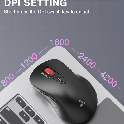 SM66 Dual Mode Wireless Gaming Mouse, Rechargeable RGB Ergonomic Mice with Adjustable DPI ,black