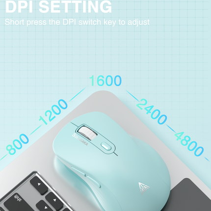 SM69 Dual Mode Wireless Gaming Mouse, Rechargeable RGB Ergonomic Mice with Adjustable DPI ,green