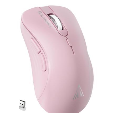 SM67 Dual Mode Wireless Gaming Mouse, Rechargeable RGB Ergonomic Mice with Adjustable DPI ,pink