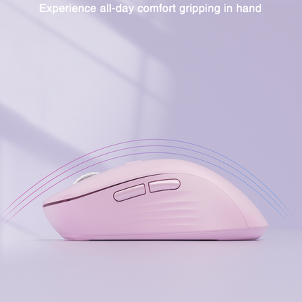 SM67 Dual Mode Wireless Gaming Mouse, Rechargeable RGB Ergonomic Mice with Adjustable DPI ,pink