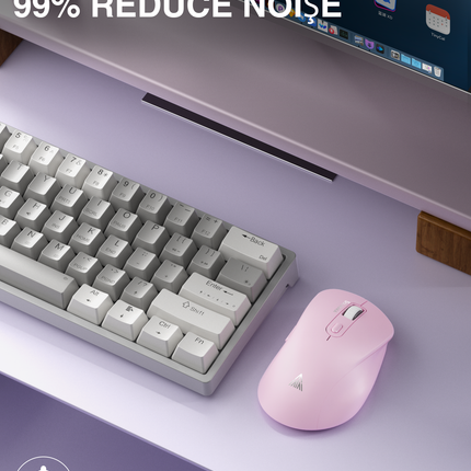 SM67 Dual Mode Wireless Gaming Mouse, Rechargeable RGB Ergonomic Mice with Adjustable DPI ,pink