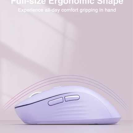 SM68 Dual Mode Wireless Gaming Mouse, Rechargeable RGB Ergonomic Mice with Adjustable DPI ,purple