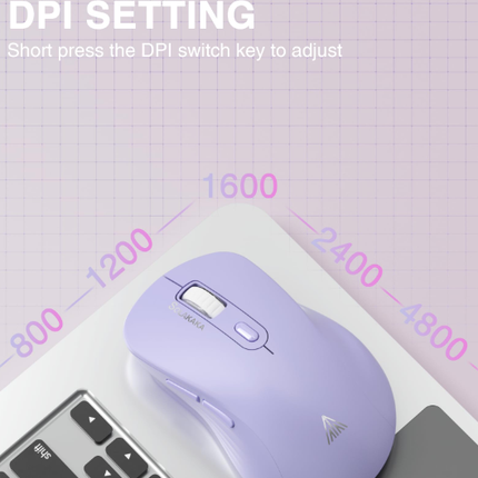 SM68 Dual Mode Wireless Gaming Mouse, Rechargeable RGB Ergonomic Mice with Adjustable DPI ,purple