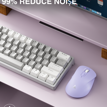 SM68 Dual Mode Wireless Gaming Mouse, Rechargeable RGB Ergonomic Mice with Adjustable DPI ,purple