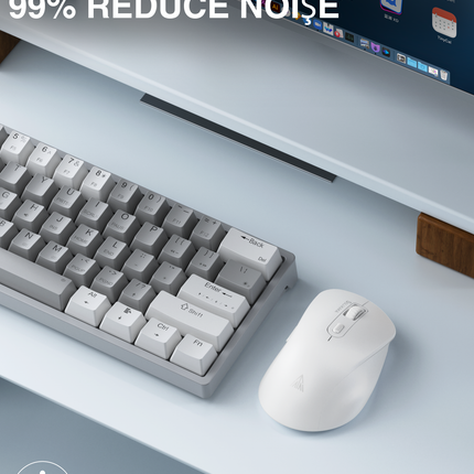 SM66 Dual Mode Wireless Gaming Mouse, Rechargeable RGB Ergonomic Mice with Adjustable DPI ,white