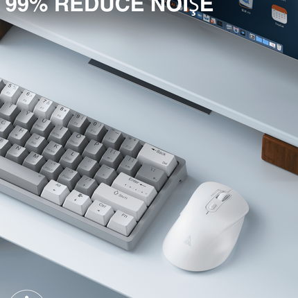 SM66 Dual Mode Wireless Gaming Mouse, Rechargeable RGB Ergonomic Mice with Adjustable DPI ,white