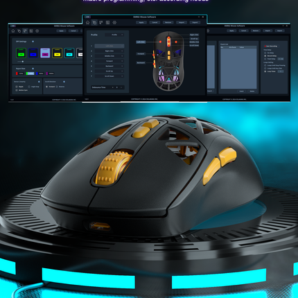 SM802 Tri‑Mode Gaming Mouse, Adjustable DPI, RGB Backlight, Ergonomic Wireless Mouse,black
