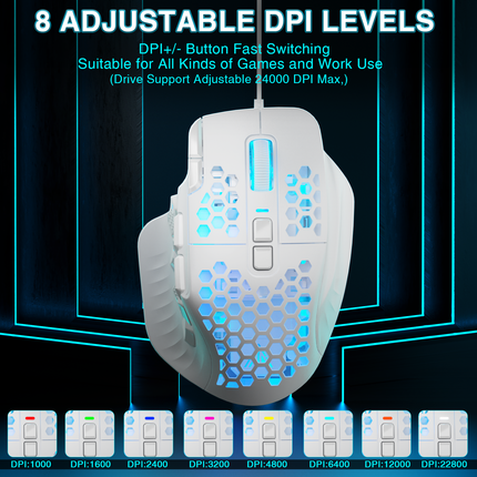 SOLAKAKA SM809 Pro Wireless Gaming Mouse，white