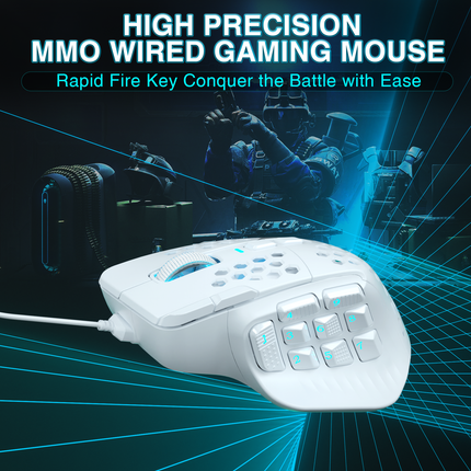 SOLAKAKA SM809 Pro Wireless Gaming Mouse，white