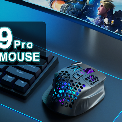 SM809pro Tri-Mode MM0 Wireless Gaming Mouse, Adjustable DPI RGB Backlight,black