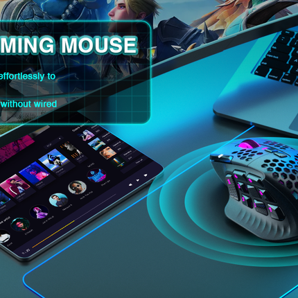 SM809pro Tri-Mode MM0 Wireless Gaming Mouse, Adjustable DPI RGB Backlight,black
