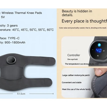 Heating Massage Knee Brace, Three-in-one Knee, Shoulder and Elbow, Portable Wireless Hot Compress Massage, Relieve Joint Pain and Pressure