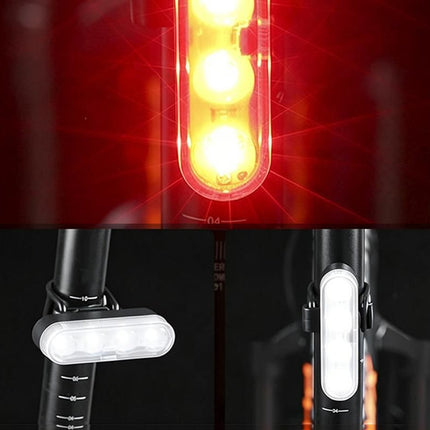 2Pcs Bike Tail Light 4 Modes Bike Rear Light Waterproof Bicycle Taillight-White