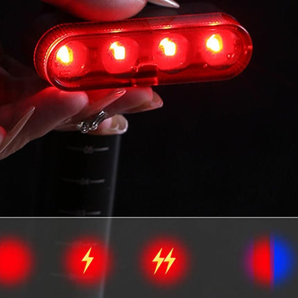 2Pcs Bike Tail Light 4 Modes Bike Rear Light Waterproof Bicycle Taillight-Red