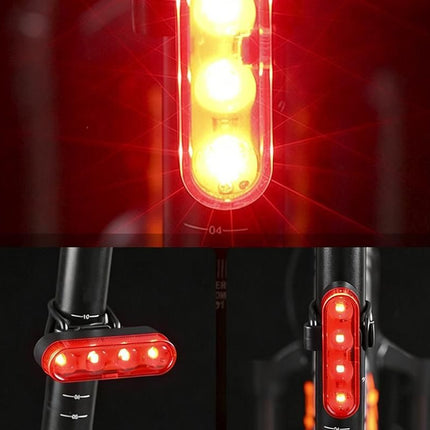 2Pcs Bike Tail Light 4 Modes Bike Rear Light Waterproof Bicycle Taillight-Red