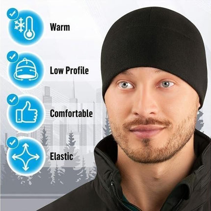 New Unisex Windproof Polar Fleece Warm Beanie Hat Cap Male Winter Ski Cycling