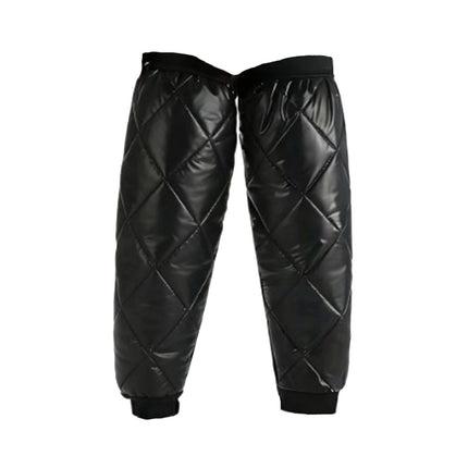 Cycling Leg Warmers Thermal Zipper Knee Sleeves Winter Waterproof 2pcs (Black)