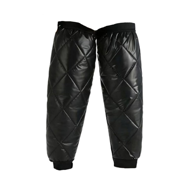 Cycling Leg Warmers Thermal Zipper Knee Sleeves Winter Waterproof 2pcs (Black)