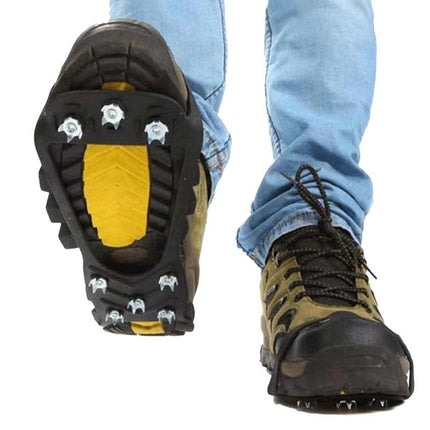 2 Pairs Ice Cleats Traction Crampons Snow Grips with 8 Spikes for Boots Shoes - For EU34-40
