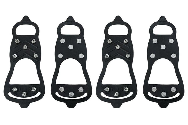 2 Pairs Ice Cleats Traction Crampons Snow Grips with 8 Spikes for Boots Shoes - For EU40-45