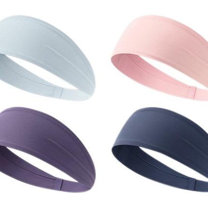 4 Pack Fitness Sweat Headbands Wide Elastic Sports Headbands for Workout Yoga