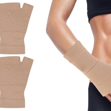 1Pair Wrist Brace Glove Sport Wrist Support for Fitness Weightlifting Skin Tone - S