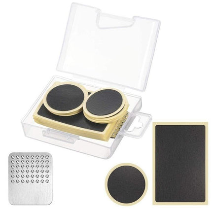 24Pcs Bike Tire Patch Kit with 4 Metal Rasps No Glue Needed for Bicycle Inner Tube Repair