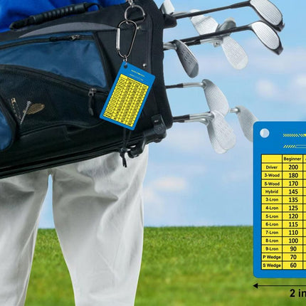 2PCS Golf Club Range Chart Card Golf Club Distance Card Golf Score Cards