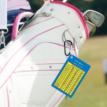2PCS Golf Club Range Chart Card Golf Club Distance Card Golf Score Cards