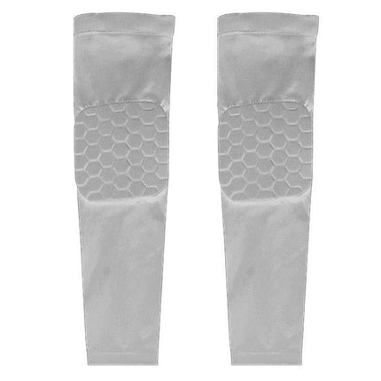 2 Pcs Tennis Elbow Compression Support Sleeve for Golfers Elbow Pain Relief Workout Weightlifting Elbow Brace with Honeycomb Lining -Light Gray / M