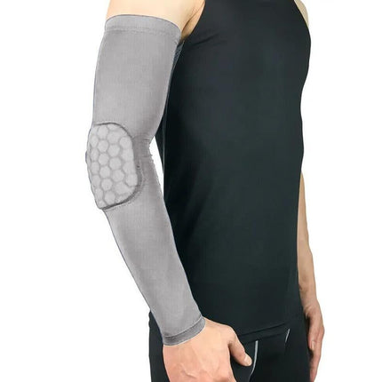 2 Pcs Tennis Elbow Compression Support Sleeve for Golfers Elbow Pain Relief Workout Weightlifting Elbow Brace with Honeycomb Lining -Light Gray / XL