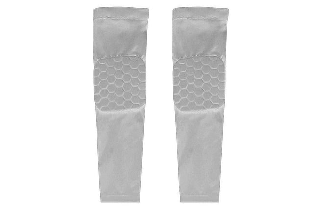 2 Pcs Tennis Elbow Compression Support Sleeve for Golfers Elbow Pain Relief Workout Weightlifting Elbow Brace with Honeycomb Lining -Light Gray / 2XL