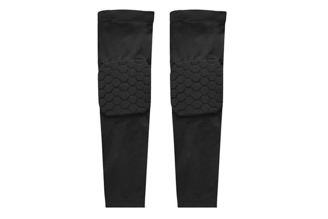 2 Pcs Tennis Elbow Compression Support Sleeve for Golfers Elbow Pain Relief Workout Weightlifting Elbow Brace with Honeycomb Lining -Black / XL