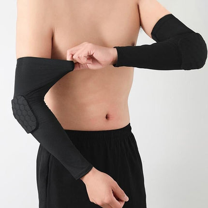 2 Pcs Tennis Elbow Compression Support Sleeve for Golfers Elbow Pain Relief Workout Weightlifting Elbow Brace with Honeycomb Lining -Black / 2XL