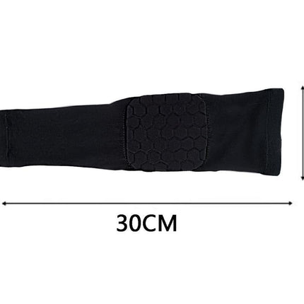 2 Pcs Tennis Elbow Compression Support Sleeve for Golfers Elbow Pain Relief Workout Weightlifting Elbow Brace with Honeycomb Lining -Black / L