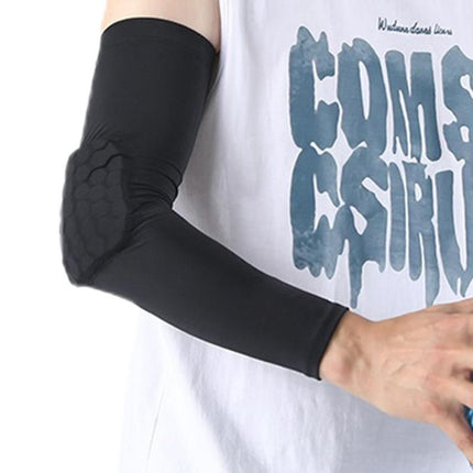 2 Pcs Tennis Elbow Compression Support Sleeve for Golfers Elbow Pain Relief Workout Weightlifting Elbow Brace with Honeycomb Lining -Black / M