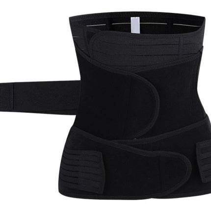 3 in 1 Postpartum Belly Band Waist Shapewear Recovery Girdle After Birth Support - Black & 2XL