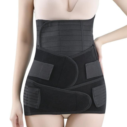3 in 1 Postpartum Belly Band Waist Shapewear Recovery Girdle After Birth Support - Black & 2XL