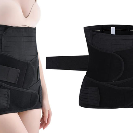 3 in 1 Postpartum Belly Band Waist Shapewear Recovery Girdle After Birth Support - Black & L