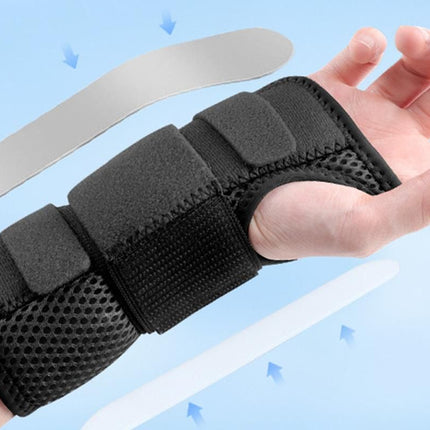 Adjustable Wrist Brace with Removable Steel Splint for Carpal Tunnel Support - Black & Left & L