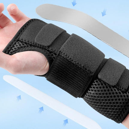 Adjustable Wrist Brace with Removable Steel Splint for Carpal Tunnel Support - Black & Left & M