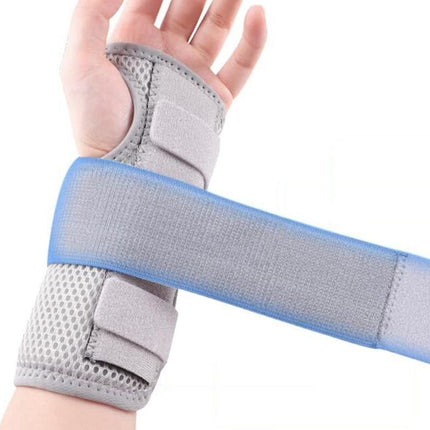 Adjustable Wrist Brace with Removable Steel Splint for Carpal Tunnel Support - Grey & Right & S
