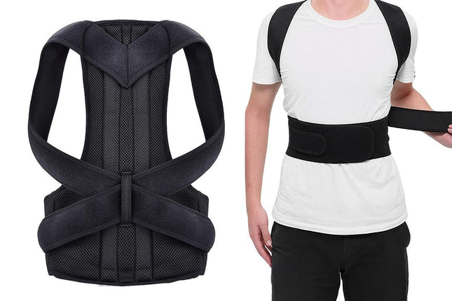 Adjustable Posture Corrector Full Back Shoulder Support Brace for Adults - 3XL