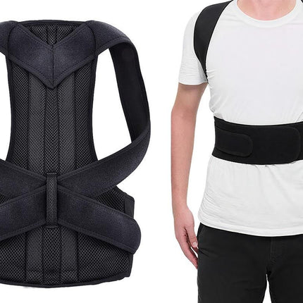 Adjustable Posture Corrector Full Back Shoulder Support Brace for Adults - L