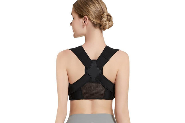 Adjustable Posture Corrector for Posture Correction Back Straightener -Black / L