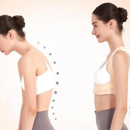 Adjustable Posture Corrector for Posture Correction Back Straightener -Nude / L